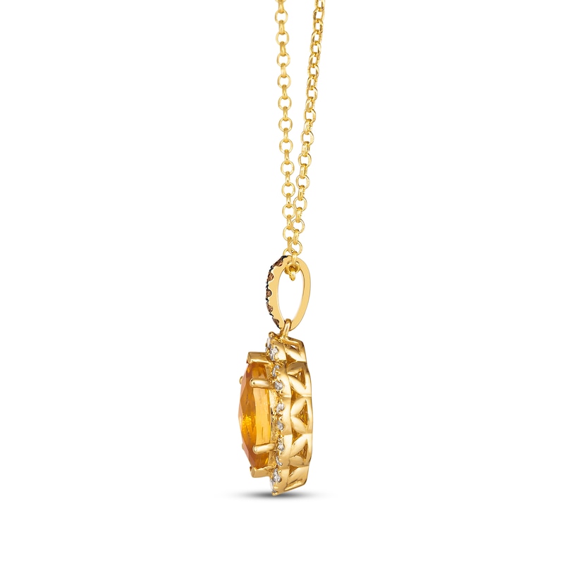 Le Vian Citrine Necklace 3/8 ct tw Diamonds Honey Gold Plated 19”