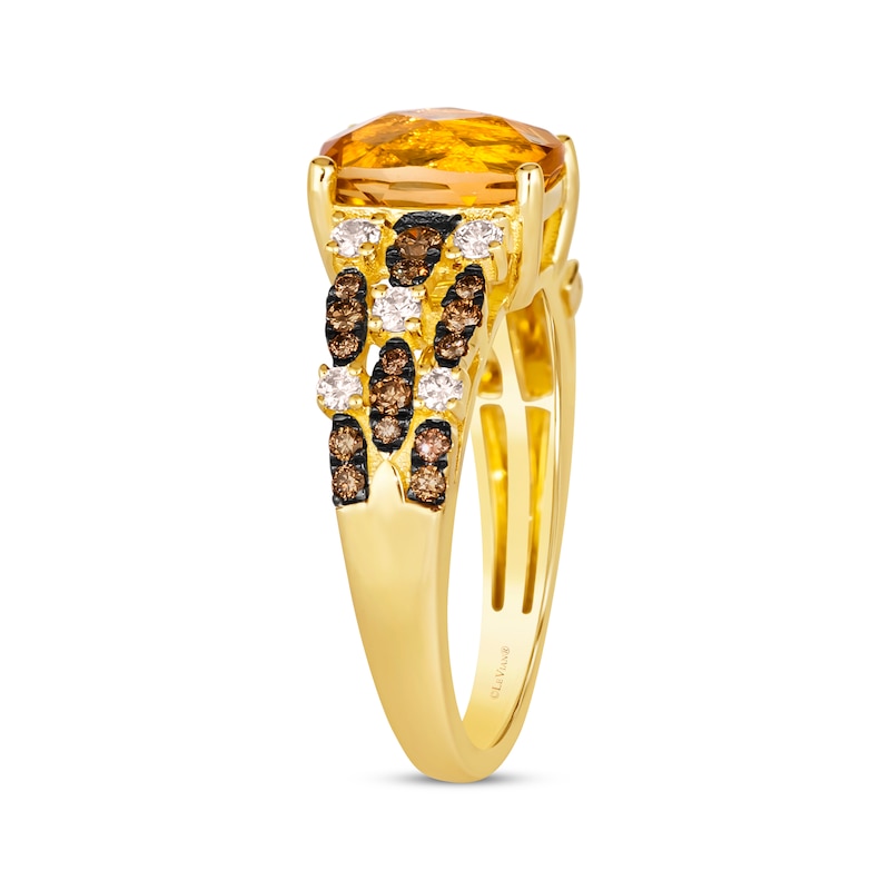 Le Vian Citrine Ring 1/2 ct tw Diamonds Honey Gold Plated
