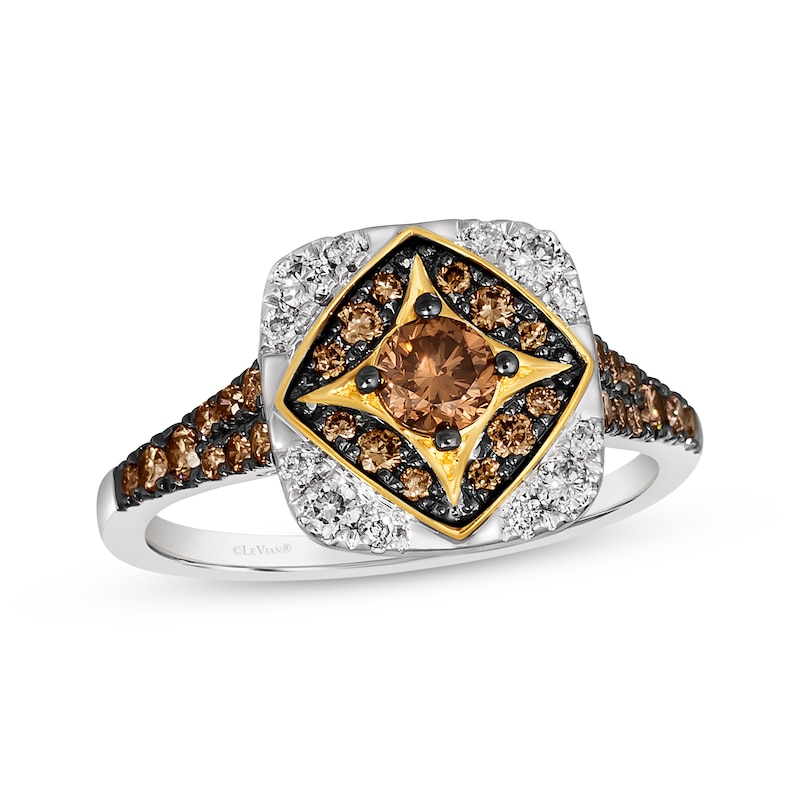 Le Vian Chocolate Diamond Ring 7/8 ct tw Two-Tone Gold Plated