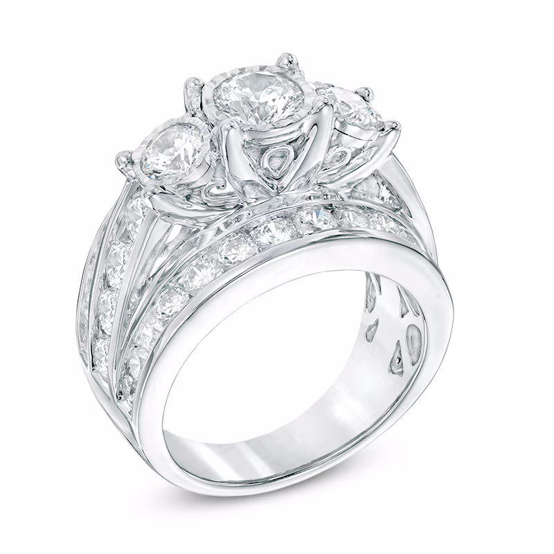 4 CT. T.W. Diamond Past Present FutureÂ® Ring in 14K White Gold