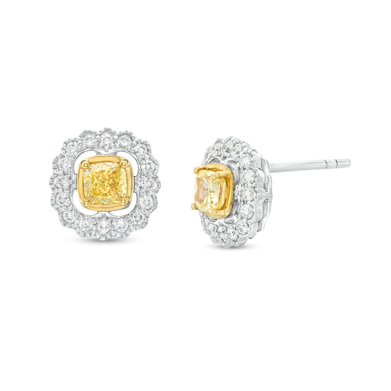 Le Vian Sunny Yellow Diamond Earrings 5/8 ct tw Two-Tone Gold Plated