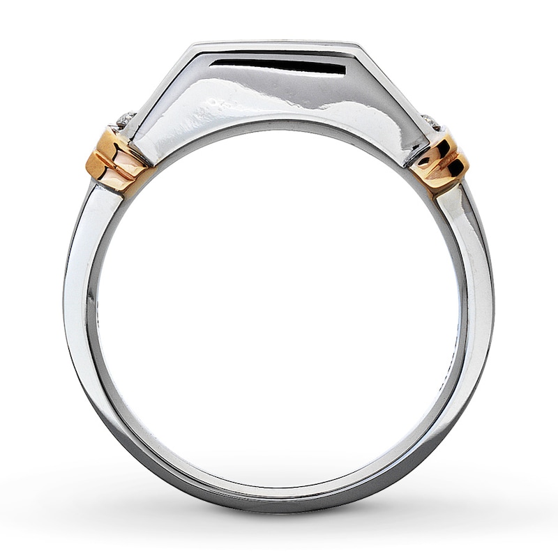 Men's Wedding Band 1 ct tw Round-cut Diamonds Two-Tone Gold Plated