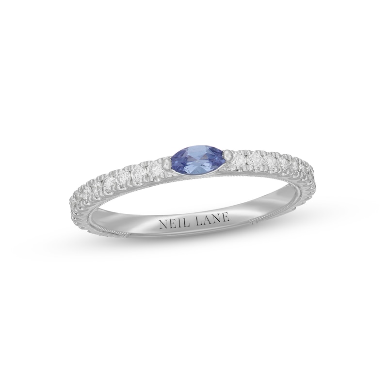 Neil Lane Tanzanite & Diamond Anniversary Ring 1/3 ct tw White Gold Plated