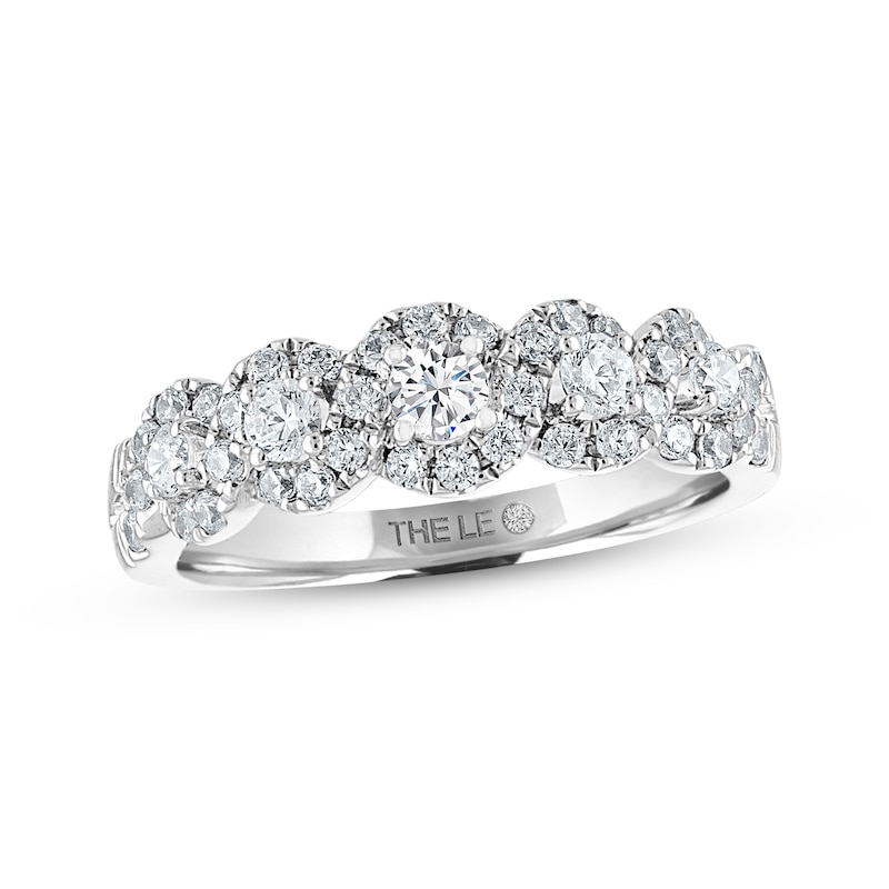 THE LEO Diamond Anniversary Ring 3/4 ct tw Round-cut White Gold Plated
