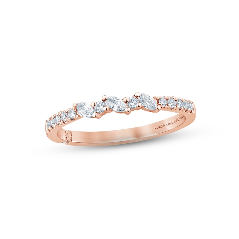 Monique Lhuillier Bliss Diamond Anniversary Band 1/4 ct tw Marquise & Round-cut Rose Gold Plated