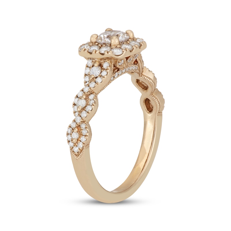 Neil Lane Round-Cut Diamond Cushion Frame Engagement Ring 1 ct tw Yellow Gold Plated