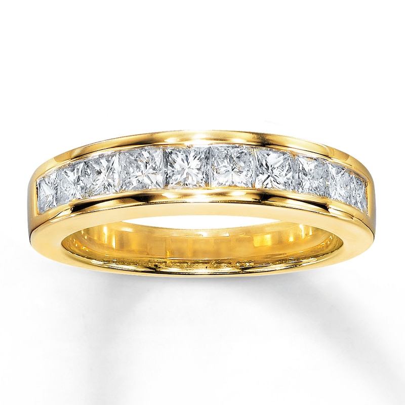 Diamond Anniversary Band 1 ct tw Princess-cut Yellow Gold Plated