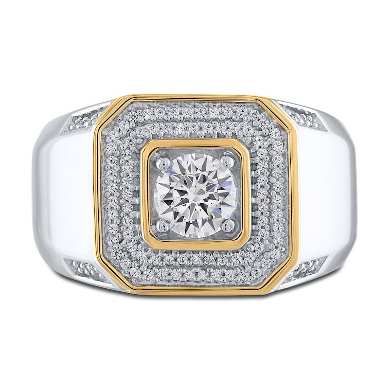 Men's Lab-Created Diamonds by Ring 1 ct tw Two-Tone Gold Plated