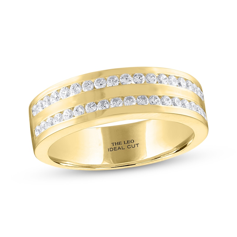 Men’s THE LEO Ideal Cut Diamond Wedding Band 3/4 ct tw Yellow Gold Plated