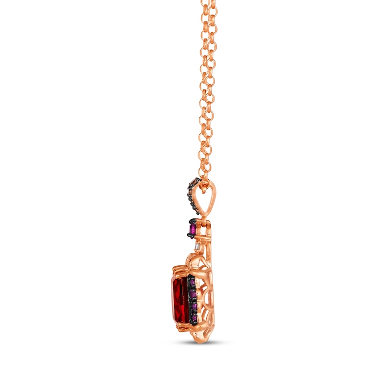 Le Vian Venetian Mosaic Rhodolite Garnet Necklace 1/8 ct tw Diamonds Strawberry Gold Plated 19"
