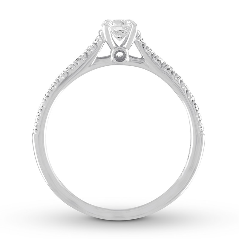 Diamond Engagement Ring 1/2 carat tw Round-cut White Gold Plated