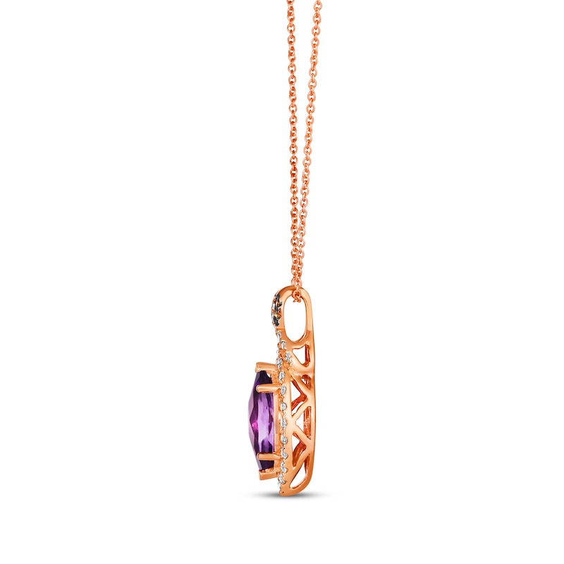 Le Vian Chocolate Twist Amethyst Necklace 1/3 ct tw Diamonds Strawberry Gold Plated 19"
