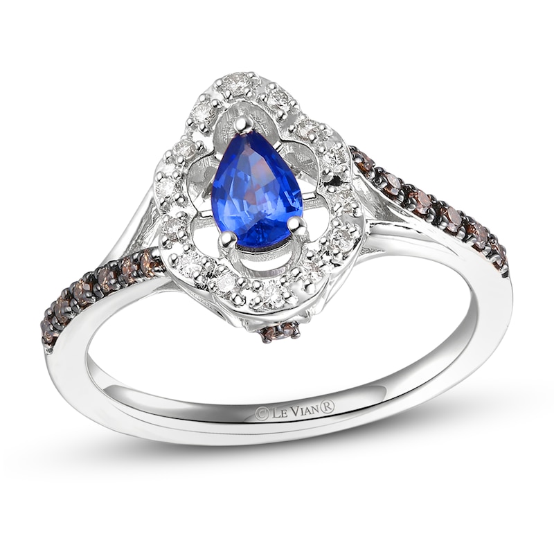 Le Vian Diamond & Sapphire Ring 1/5 ct tw Vanilla Gold Plated