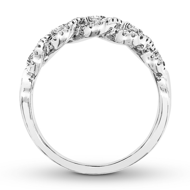 Diamond Anniversary Band 1/3 ct tw Round-cut White Gold Plated