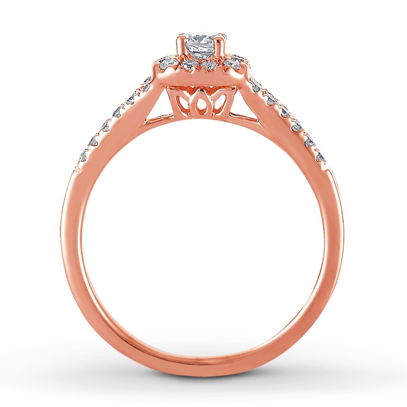 Diamond Engagement Ring 3/8 ct tw Round-cut Rose Gold Plated