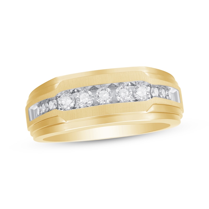 Men's Diamond Wedding Ring 1/2 ct tw Round-cut Yellow Gold Plated