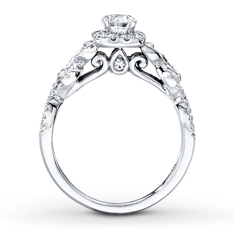 Diamond Engagement Ring 1 ct tw Round-cut White Gold Plated