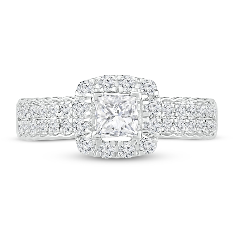 Princess-cut Diamond Engagement Ring 3/4 ct tw White Gold Plated
