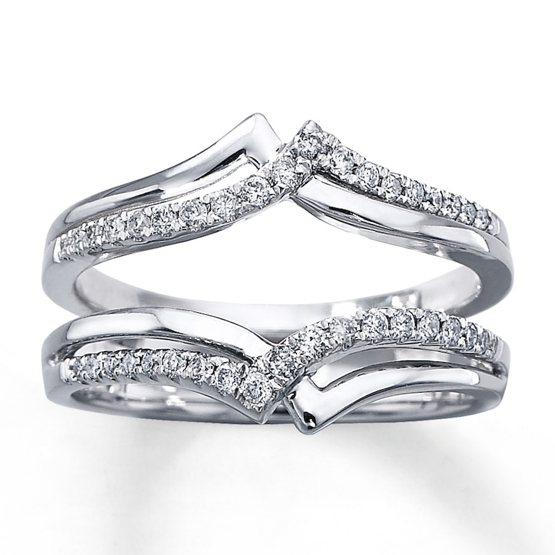 Ring 1/4 ct tw Diamonds White Gold Plated