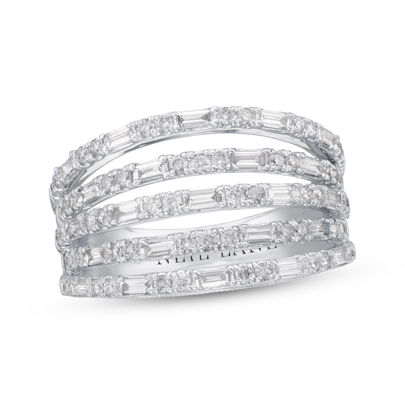 Neil Lane Diamond Ring 1 ct tw Round & Baguette-cut White Gold Plated