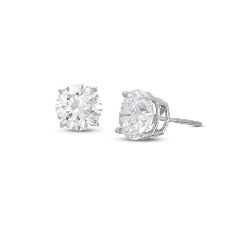 Lab-Created Diamonds by Solitaire Stud Earrings 4 ct tw White Gold Plated