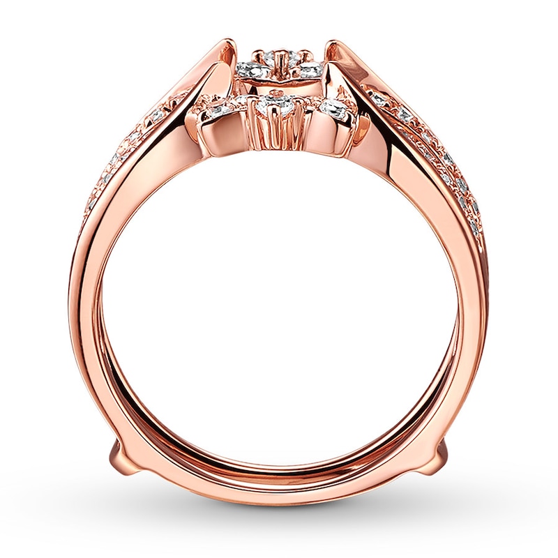 Diamond Enhancer Ring 3/8 ct tw Round-cut Rose Gold Plated