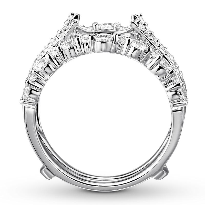 Diamond Enhancer Ring 1-1/3 ct tw Round-cut White Gold Plated