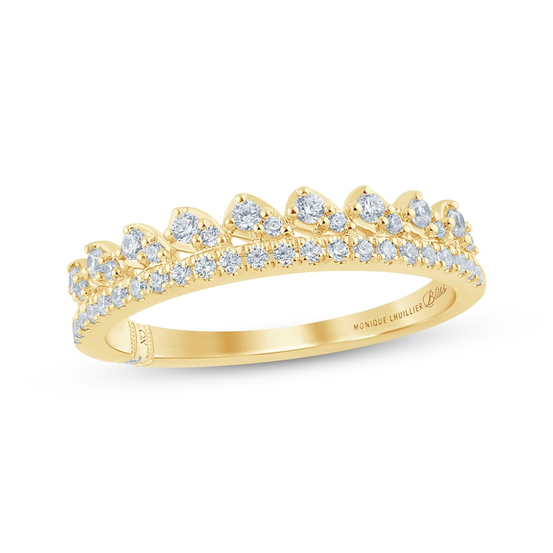 Monique Lhuillier Bliss Diamond Anniversary Ring 1/3 ct tw Yellow Gold Plated