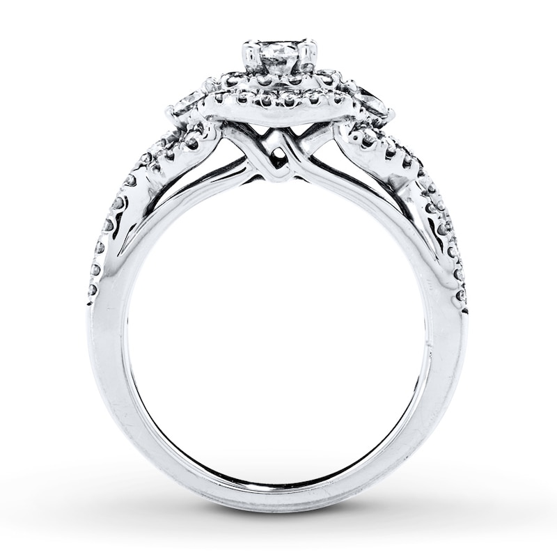 Diamond Engagement Ring 1 ct tw Round-cut White Gold Plated
