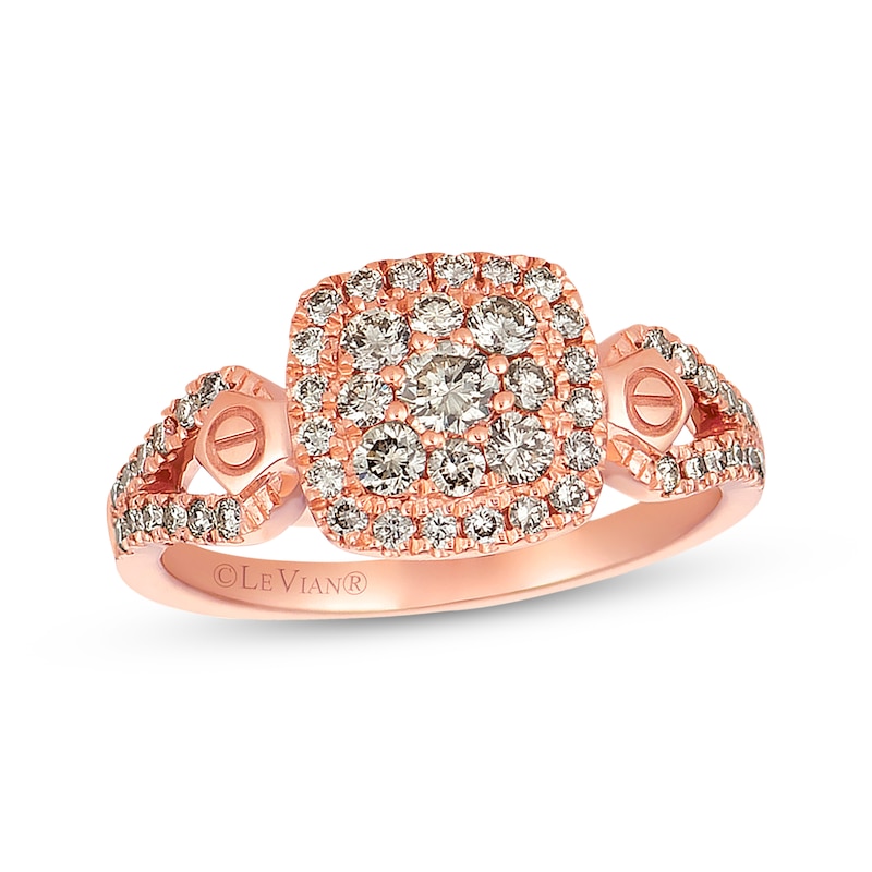 Le Vian Diamond Ring 5/8 ct tw Round-cut Strawberry Gold Plated