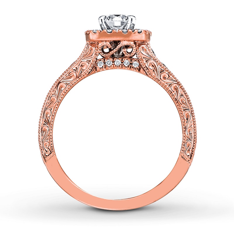 Neil Lane Round Diamond Engagement Ring 7/8 ct tw Rose Gold Plated