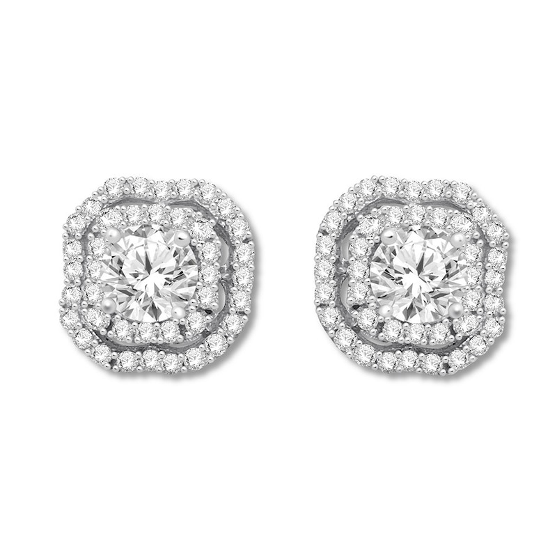 Diamond Earrings 1 ct tw Round-cut White Gold Plated