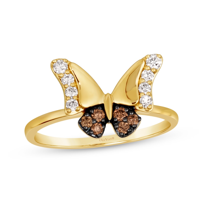 Le Vian Diamond Butterfly Ring 1/4 ct tw Honey Gold Plated