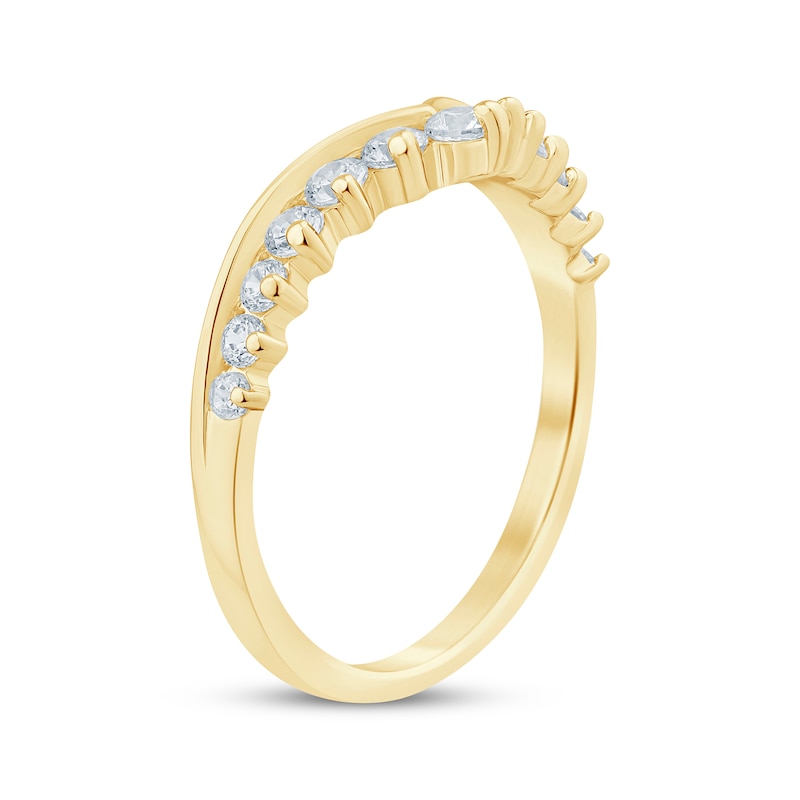 Diamond Chevron Anniversary Band 1/2 ct tw Yellow Gold Plated