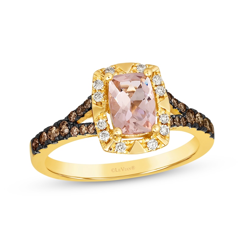 Le Vian Cushion-Cut Morganite & Diamond Ring 1/3 ct tw Honey Gold Plated