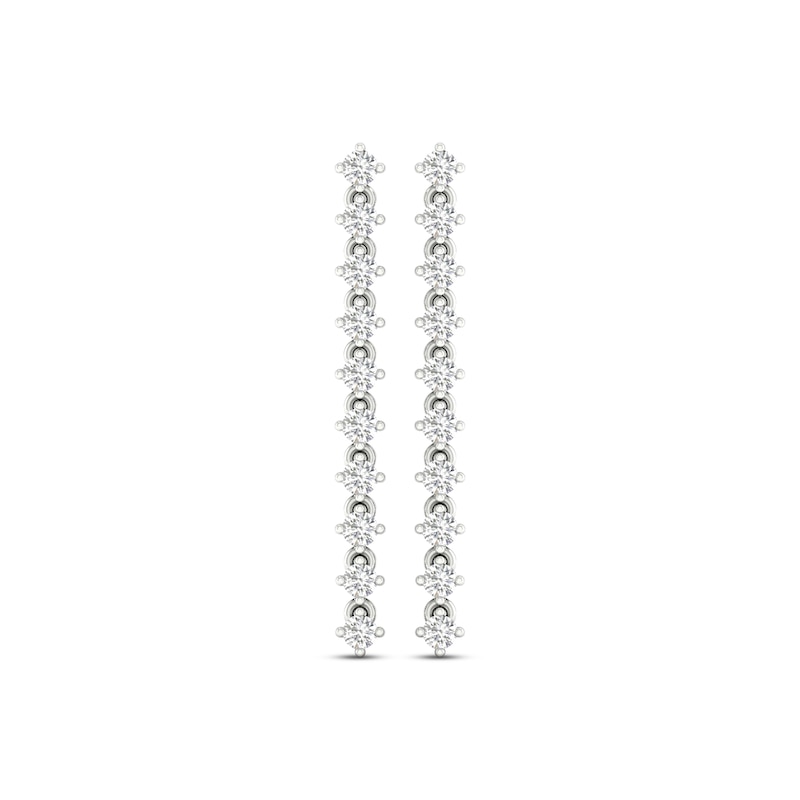 Lab-Created Diamonds by Drop Earrings 1-1/4 ct tw White Gold Plated