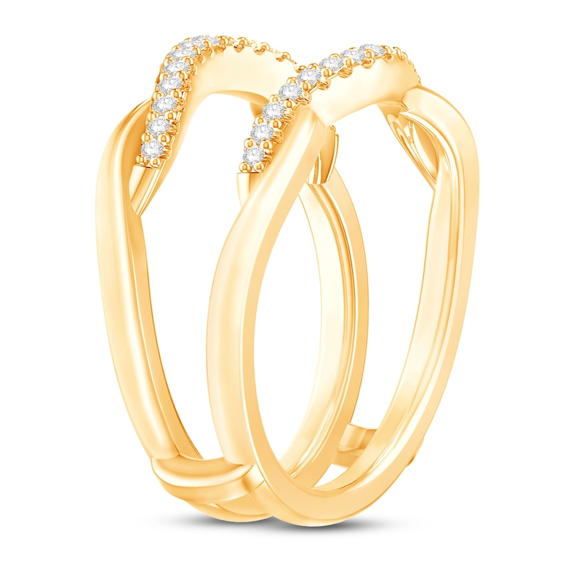 Diamond Enhancer Ring 1/5 ct tw Yellow Gold Plated