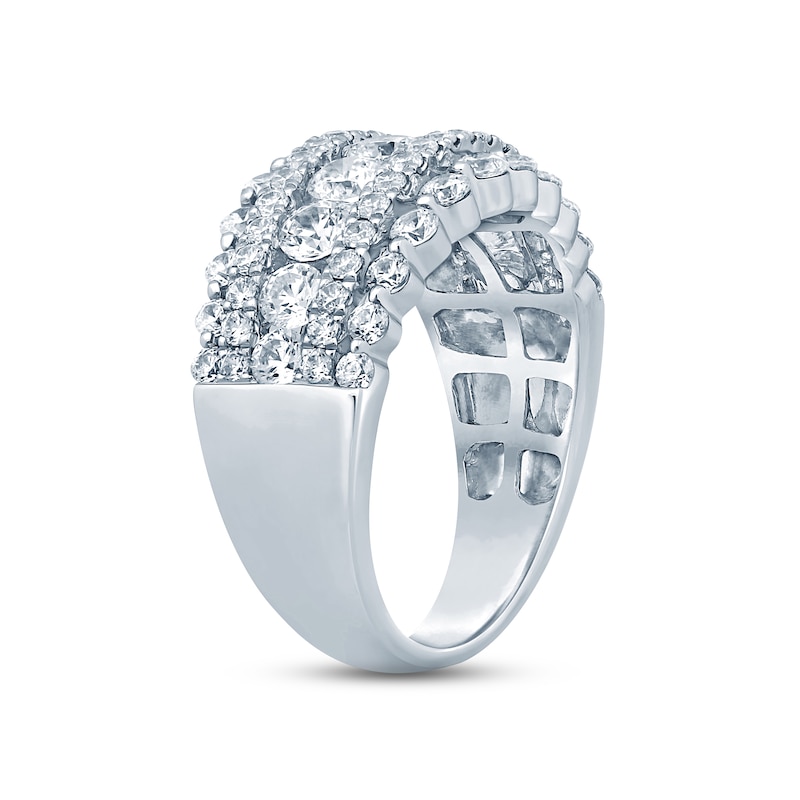 Diamond Anniversary Ring 2 ct tw Round-cut White Gold Plated