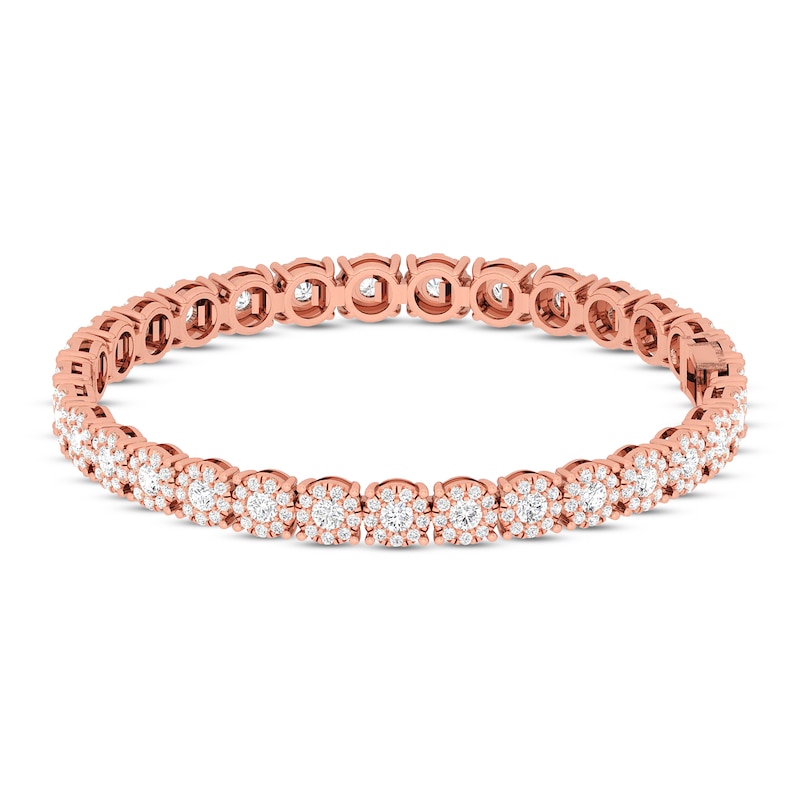 Diamond Fashion Bracelet 5 ct tw Rose Gold Plated 7"